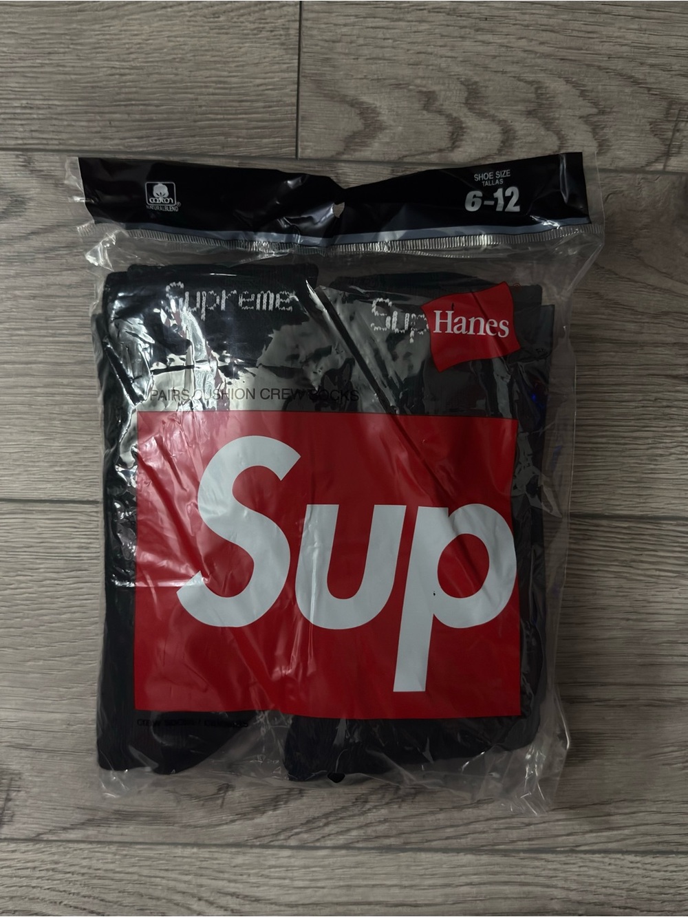 Supreme x Hanes Black Crew Socks